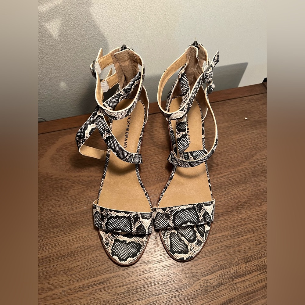 Lucky Brand Snake Skin Heels.